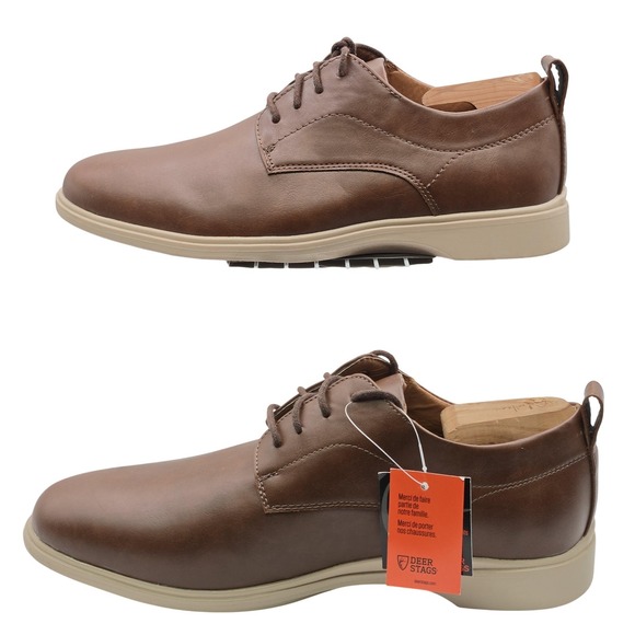 Deer Stags Shoes Mens 10 Brown Lisbon Casual Faux Leather Lace Up Comfort Padded main image 4